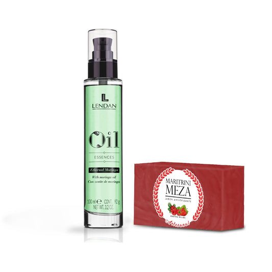 Set de Belleza Natural: Aceite de Moringa y Jabón Artesanal Antioxidante 100ml - Cuidado Piel con Marca Lendan y MariTrini Meza