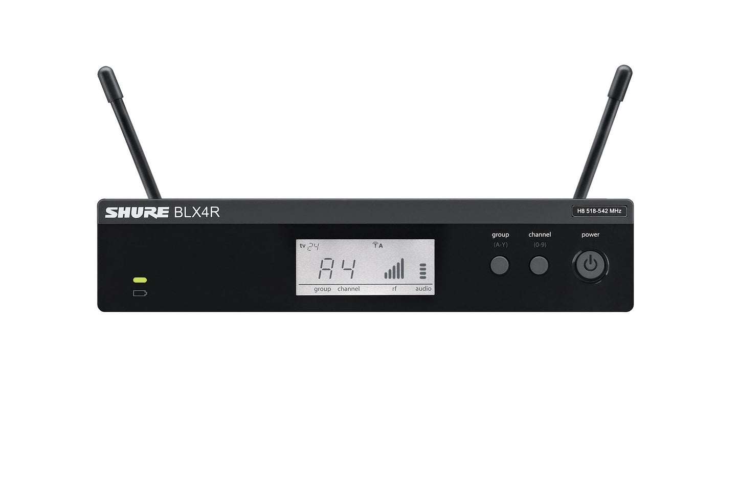 Sistema de Micrófono Inalámbrico Shure BLX24R SM58 Banda H10 con Receptor de Montaje en Rack y Transmisor de Mano para Actuaciones Vocales