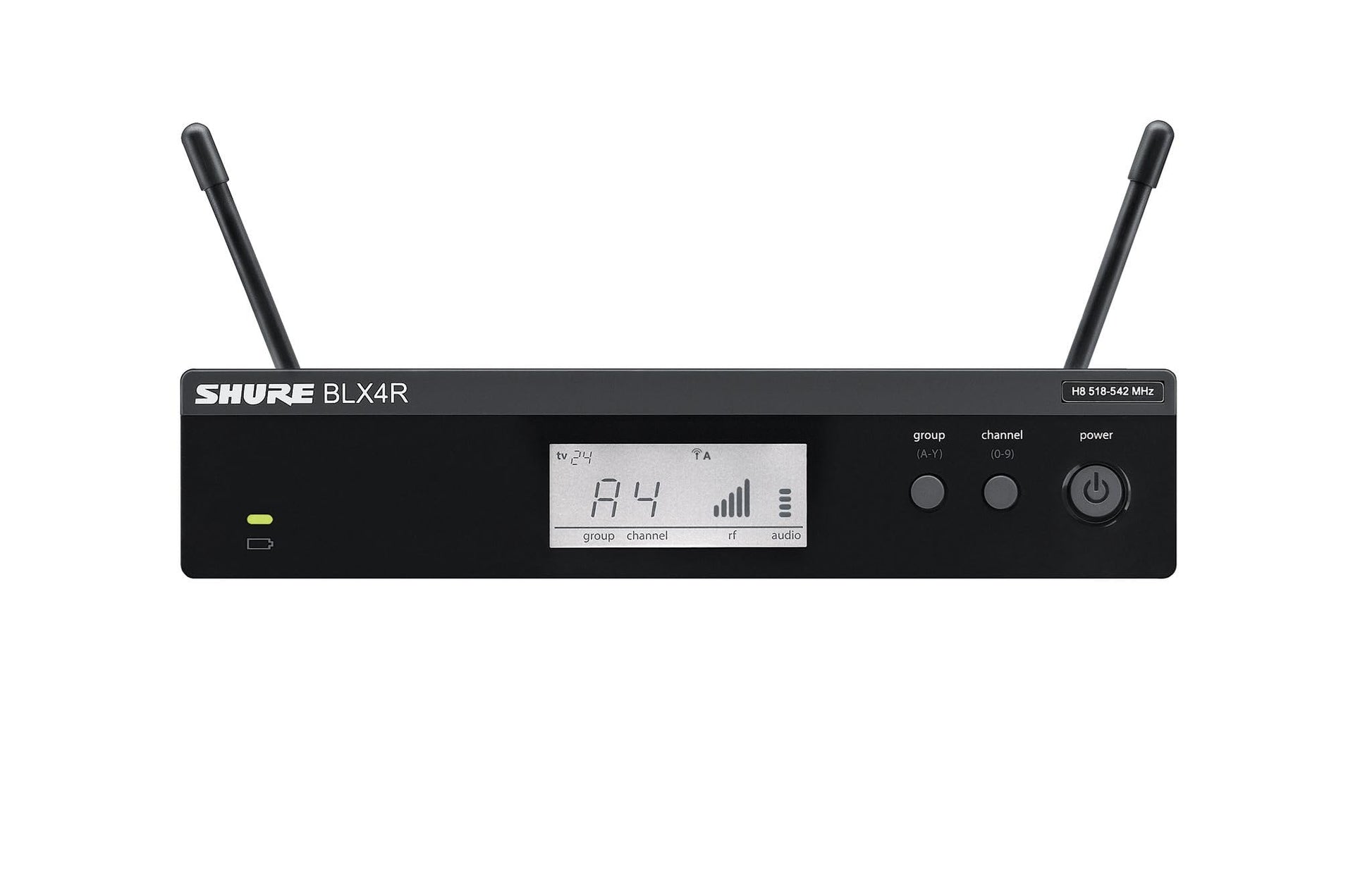 Sistema de Micrófono Inalámbrico Shure BLX24R SM58 Banda H10 con Receptor de Montaje en Rack y Transmisor de Mano para Actuaciones Vocales
