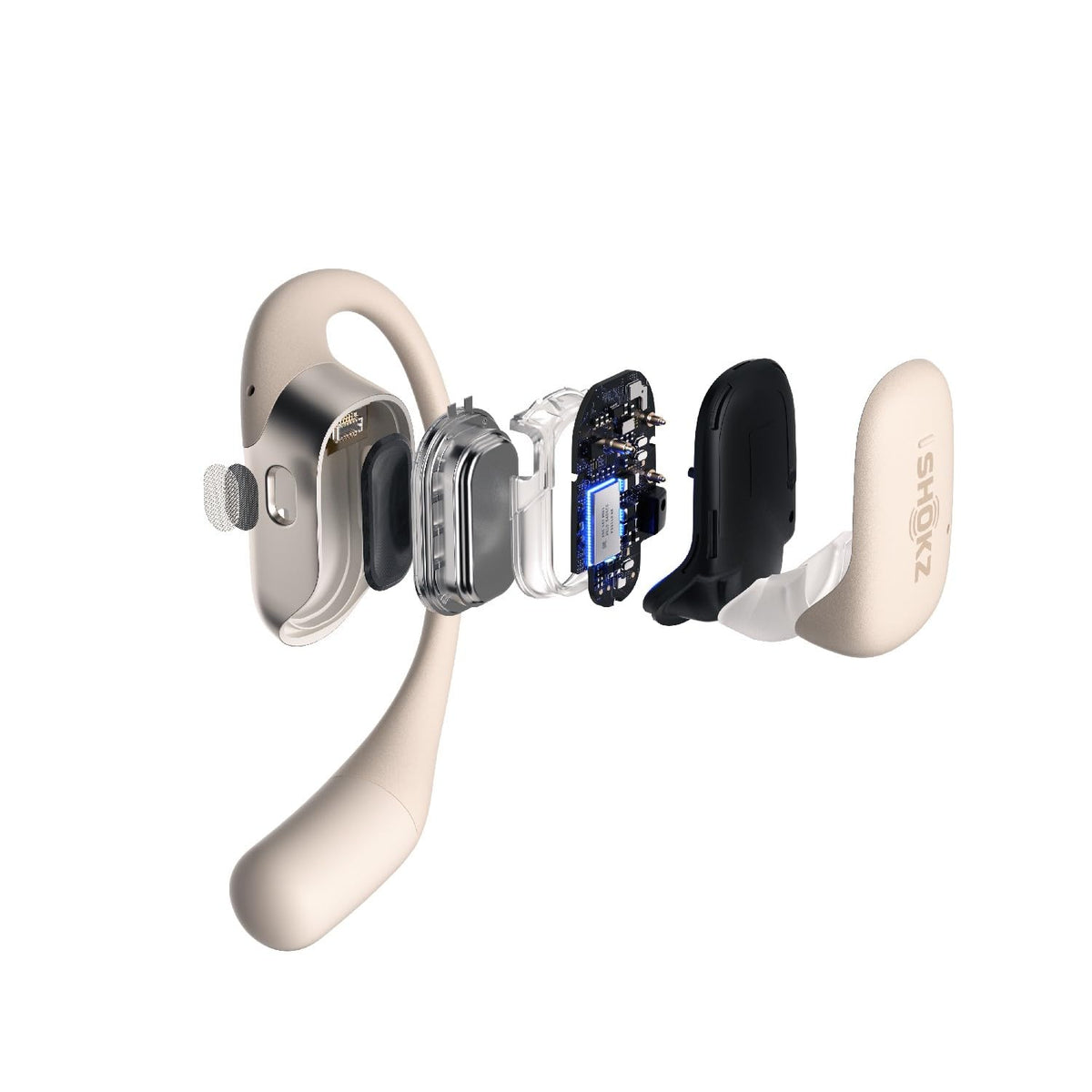 Auriculares Deportivos Shokz Beige True Wireless Bluetooth de Conducción Aérea Resistentes al Sudor y Agua