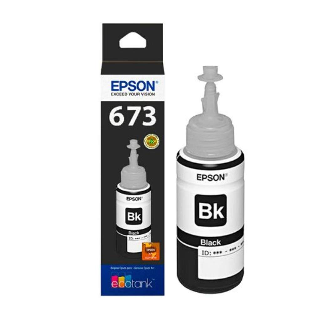 Botellas de Tinta Epson Negro 673 Compatible con EcoTank L800 L810 para Impresoras