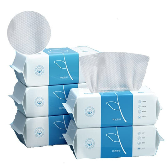 Toallita suave y seca, 100% algodón, toalla facial desechable, sin pelusas, uso húmedo en seco para piel sensible, limpieza facial, eliminación de maquillaje, limpieza de superficies (300 Count (Pack of 3))