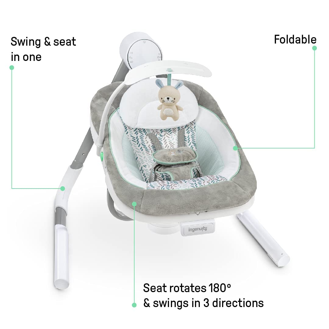 Ingenuity AnyWay Sway OM-9M, Silla Mesedora para bebé, color gris
