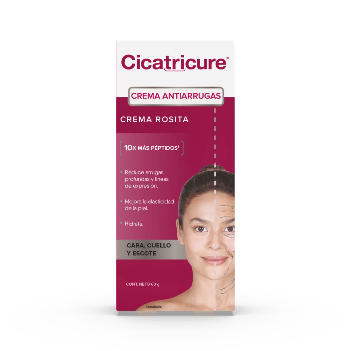 Cicatricure CREMA ANTIARRUGAS, Cara, Cuello y Escote, 12 beneficios en 1, tubo 60 ml + Maquillaje Color Inteligente FPS 50+ 30 ml