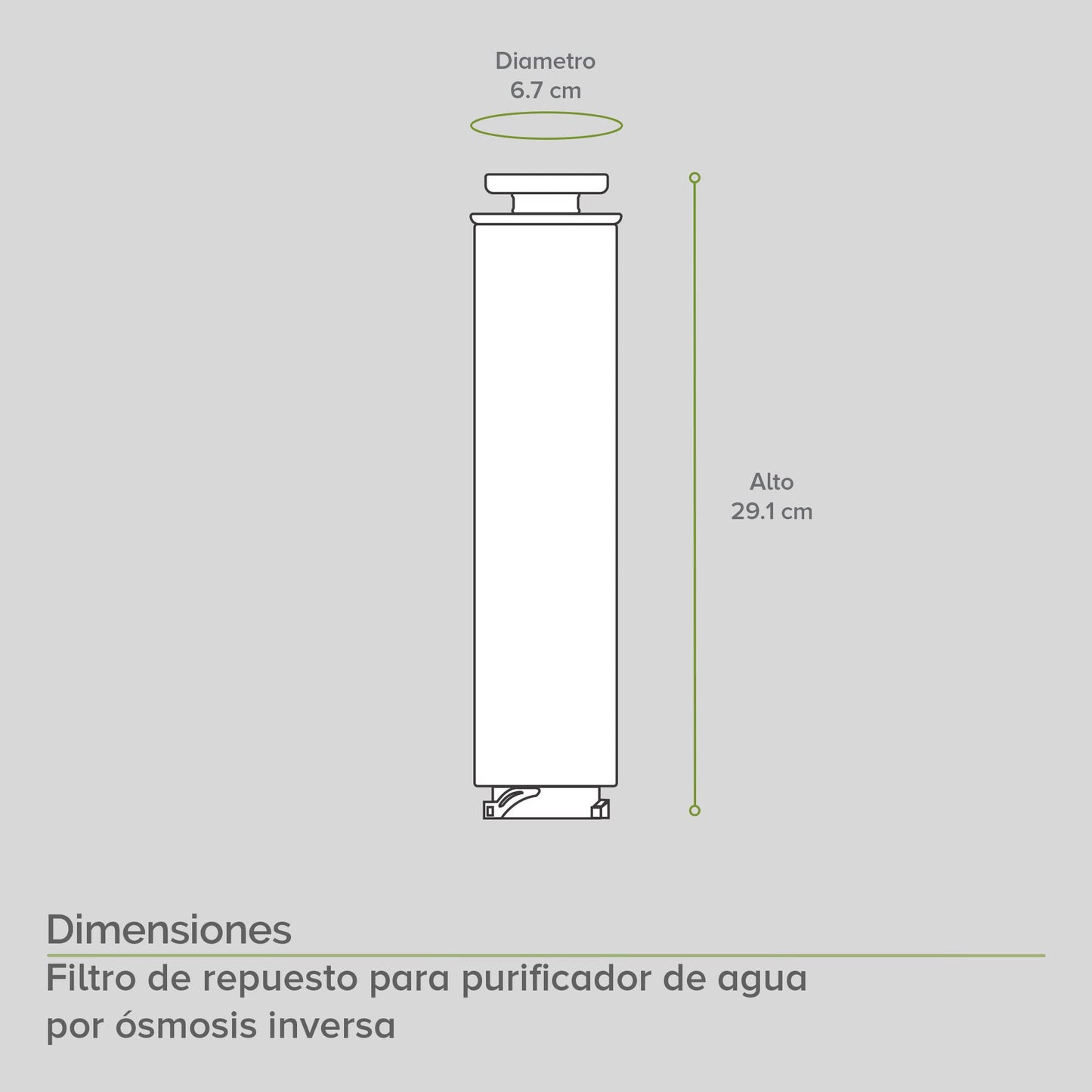 AVERA Filtro de Membrana de Osmosis Inversa para Purificador de Agua por Osmosis DOI3L con Duración de 12 MESES, FRDOI3L01