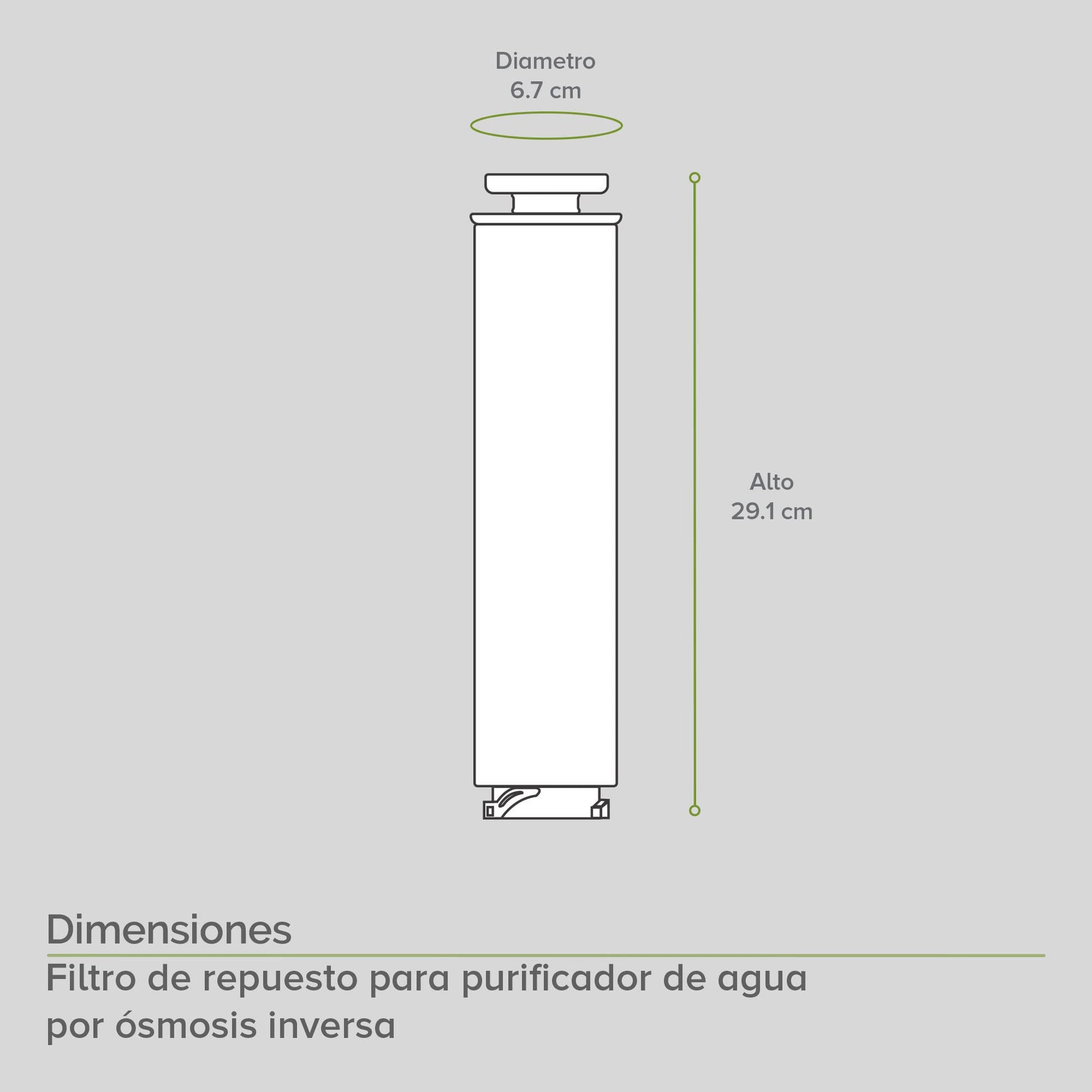 AVERA Filtro de Membrana de Osmosis Inversa para Purificador de Agua por Osmosis DOI3L con Duración de 12 MESES, FRDOI3L01