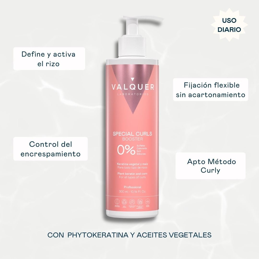 VALQUER Gel Booster Activador de Rizos Definidos Método Curly | 300 ml
