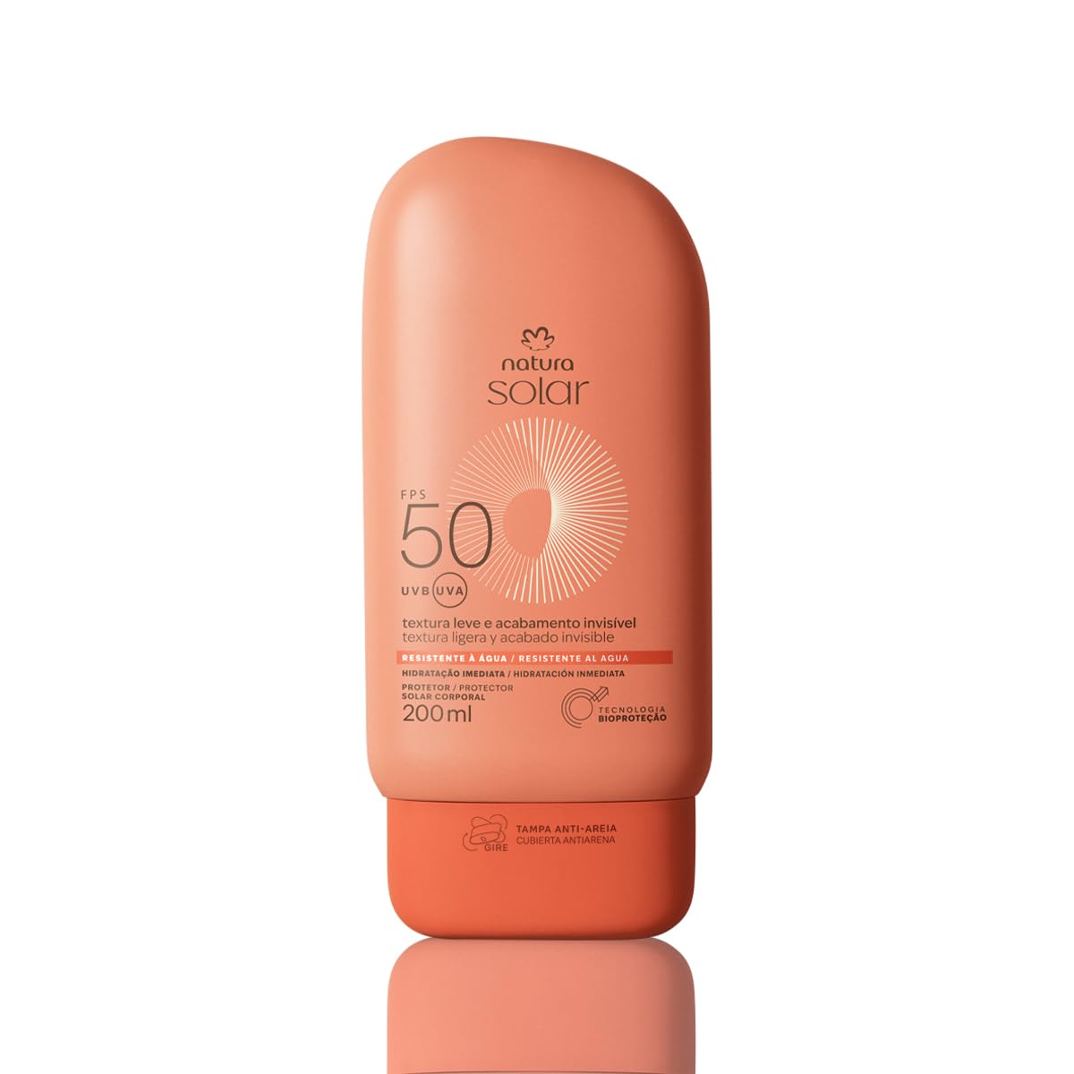 Natura Solar Protector Solar Corporal, FPS 50, Textura Ligera, Resistente al Agua, Acabado Invisible, 200ml