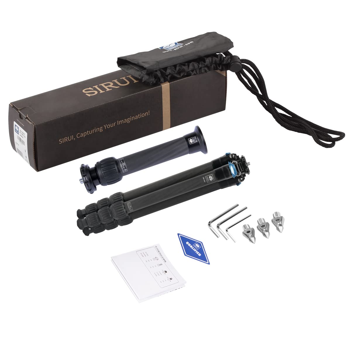 Trípode SIRUI Fibra de Carbono con Columna Central Dos Secciones 59.8” Carga Máxima 15kg