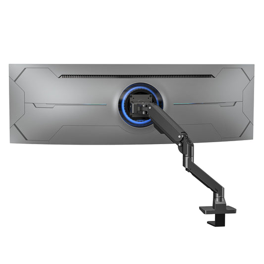 Brazo de Aluminio Resistente con Resorte de Gas único para Monitor Plano/ultrawide/cruved de 34 a 49 Pulgadas y visualización de 57 Pulgadas, Capacidad de Peso de hasta 44 Libras, Color Negro