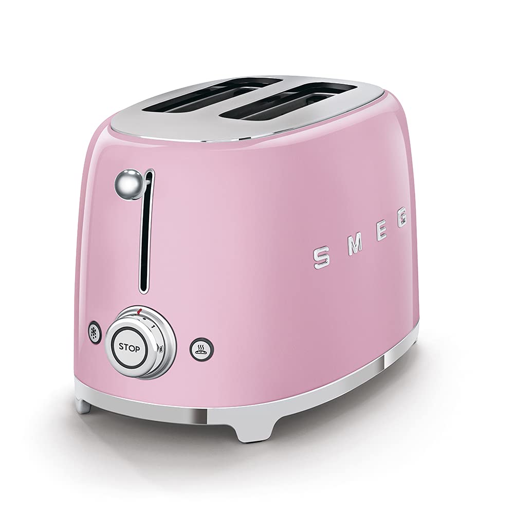 Smeg TSF01PKUS Tostadora 2 rebanadas, color Rosa