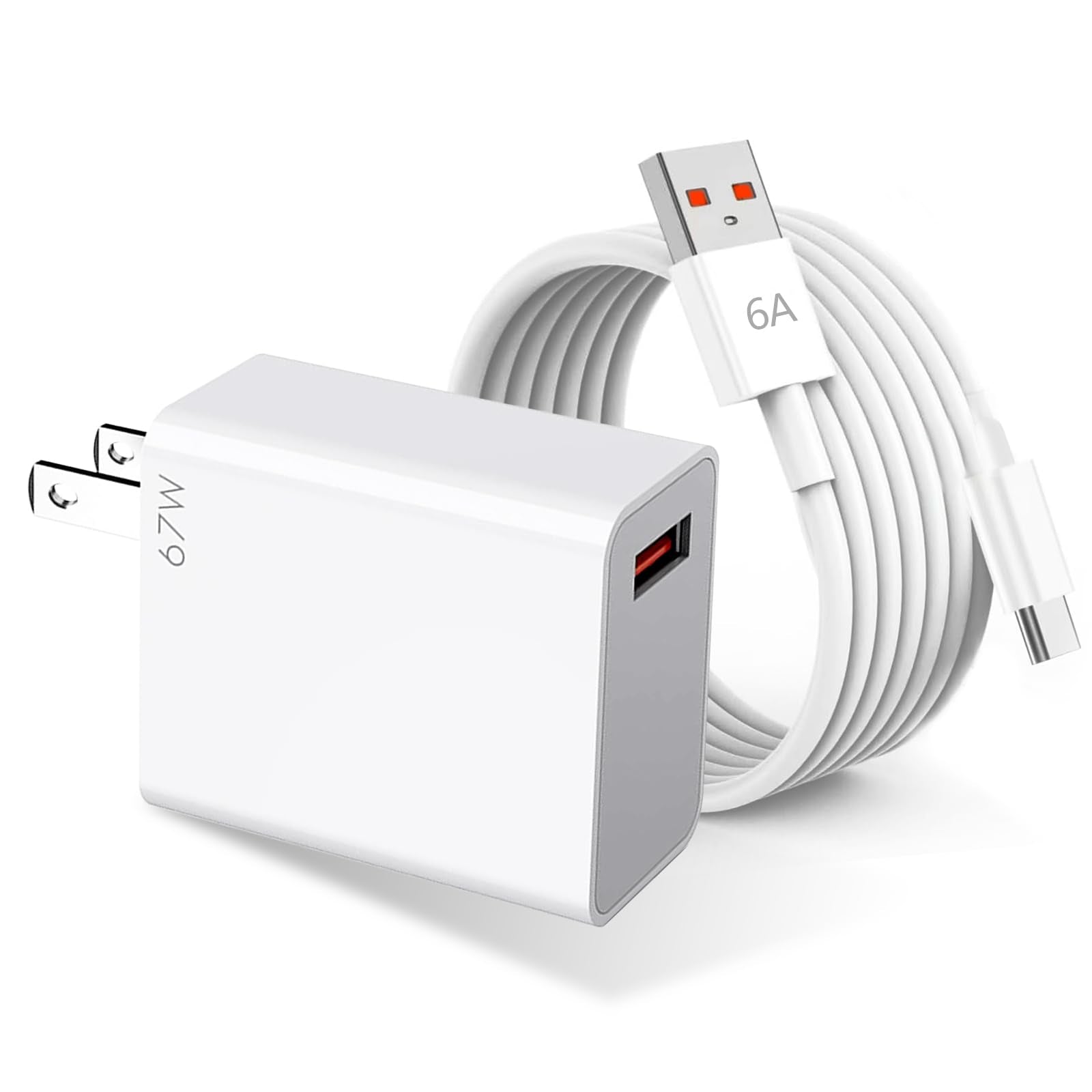 Kammoy Cargador 67W para Xiaomi Carga Rapida Turbo con Cable 1M, Compatible con Xiaomi Mi 14, 13, 12S, 11Ultra, 11Pro, Mix Fold3, Mix Flip, Pad 6, Redmi Note 13 Pro, K60, K40 Pro