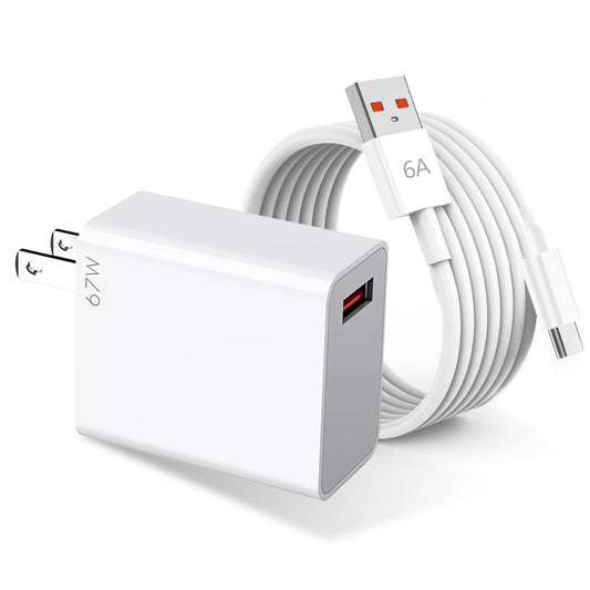 Kammoy Cargador 67W para Xiaomi Carga Rapida Turbo con Cable 1M, Compatible con Xiaomi Mi 14, 13, 12S, 11Ultra, 11Pro, Mix Fold3, Mix Flip, Pad 6, Redmi Note 13 Pro, K60, K40 Pro