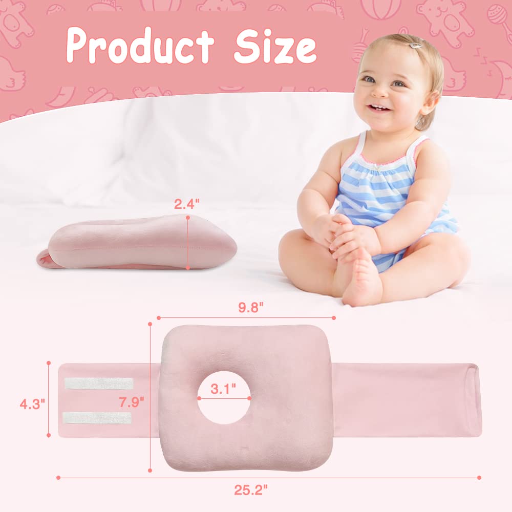 G Tube - Almohada de boca abajo para bebé, tubo de alimentación para cinturón con un agujero para bebés y niños, cierre de velcro ajustable