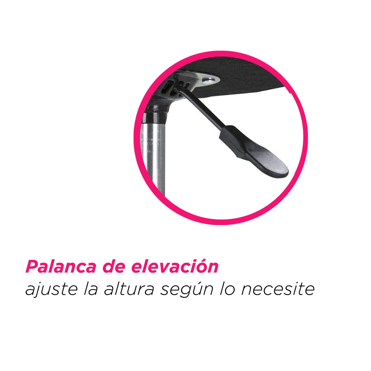 Silla Taburete Circular VANLIG Rosa con Respaldo y Altura Ajustable 38-55 cm para Consultorio y SPA
