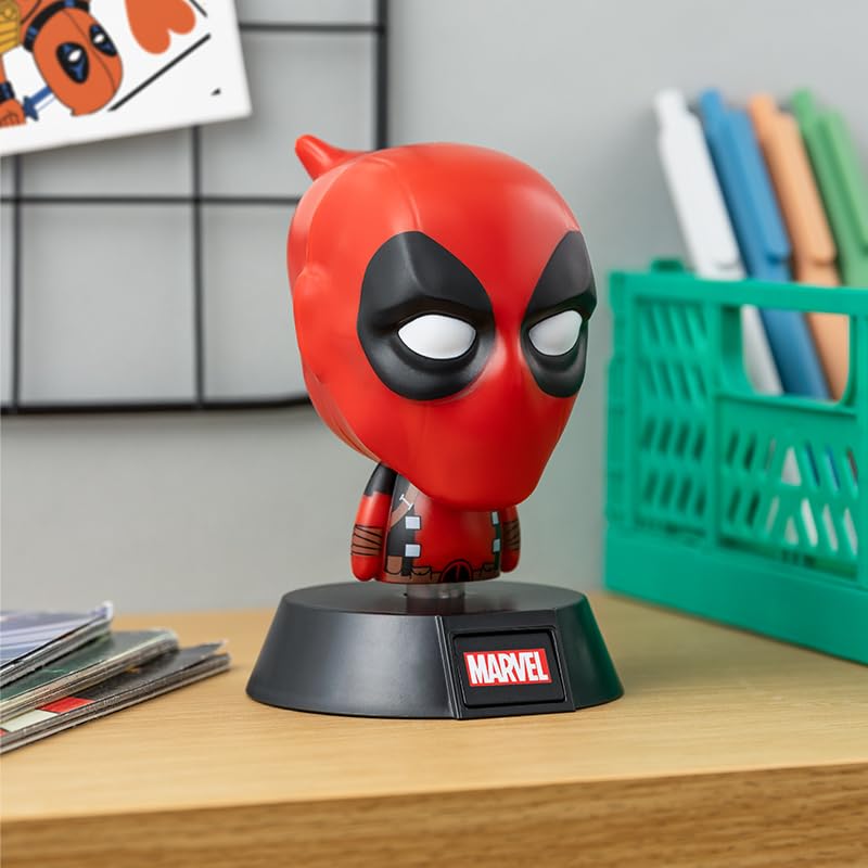 Deadpool - Luz de icono 3D con licencia oficial de Disney Marvel para oficina, sala de juegos, dormitorio, decoración de regalo y accesorio para ventilador de Marvel | Paladone