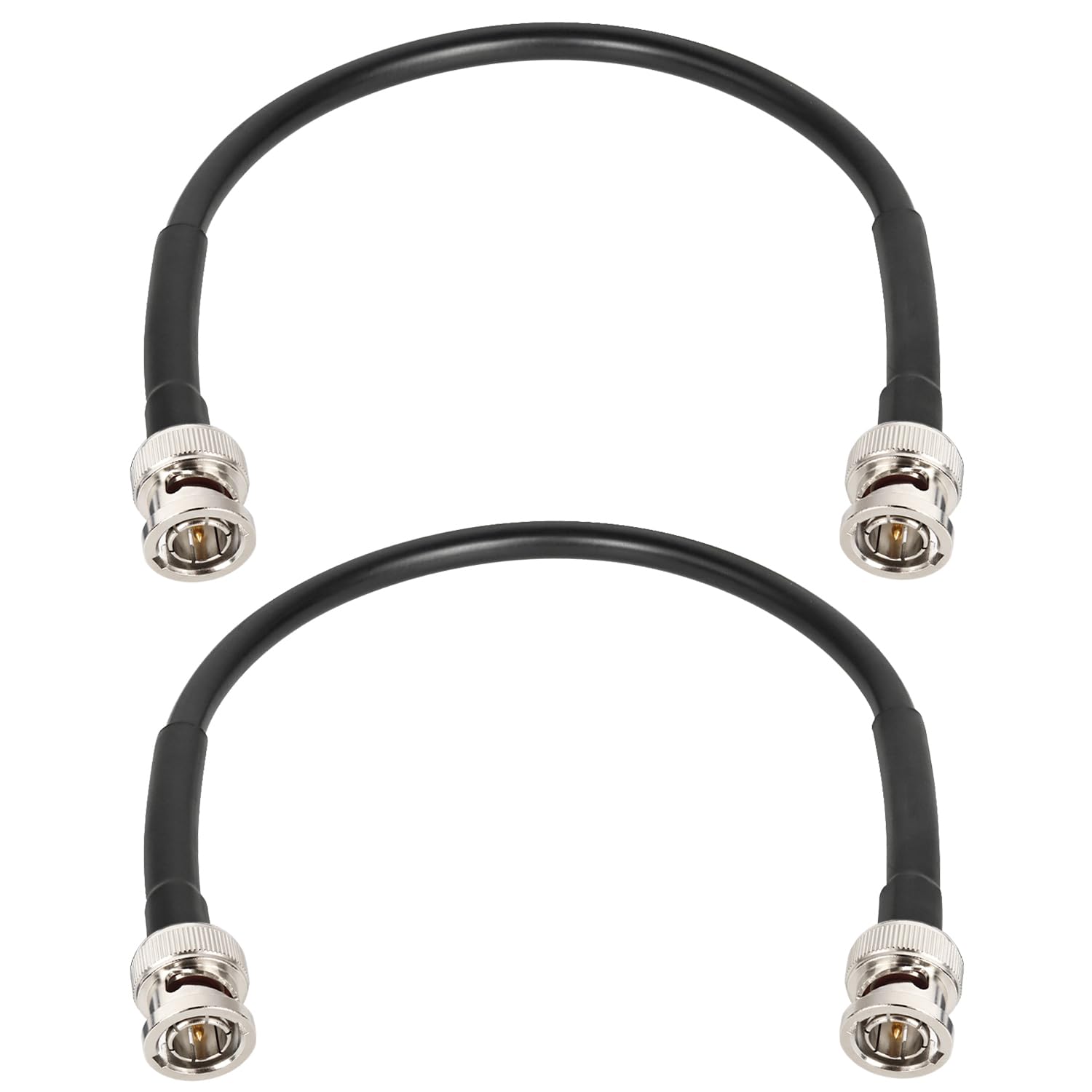 XRDS - Cable RF 12G SDI 1FT 2PCS, cables de vídeo SDI 3G/6G/12G 75ohm BNC macho compatible con HD-SDI/3G/6G-SDI/4K/8K para cámara de seguridad de vídeo convertidor SDI