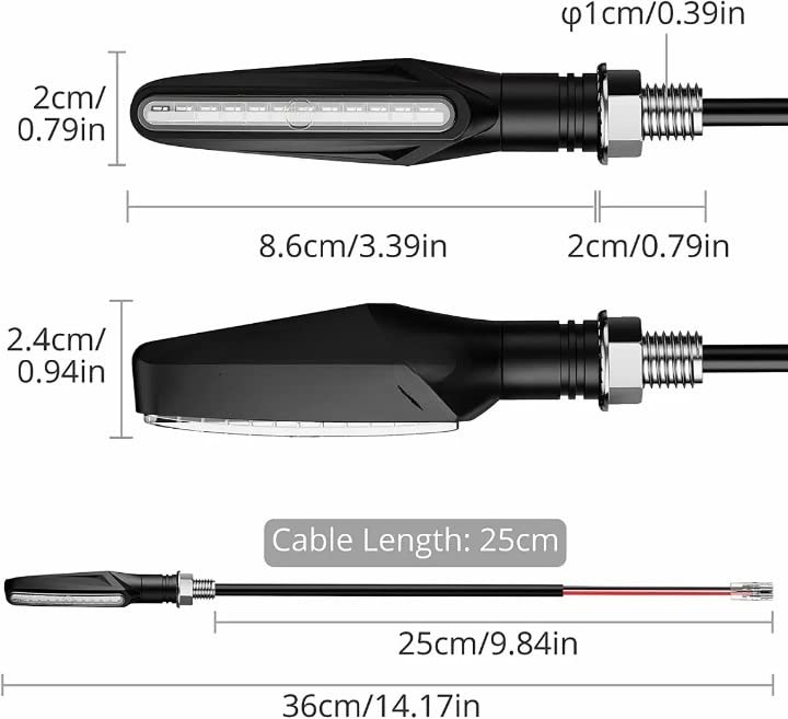 Direccionales Led Motocicleta Moto Secuencial Indicador Intermitente Luces 4pz (Blanco)