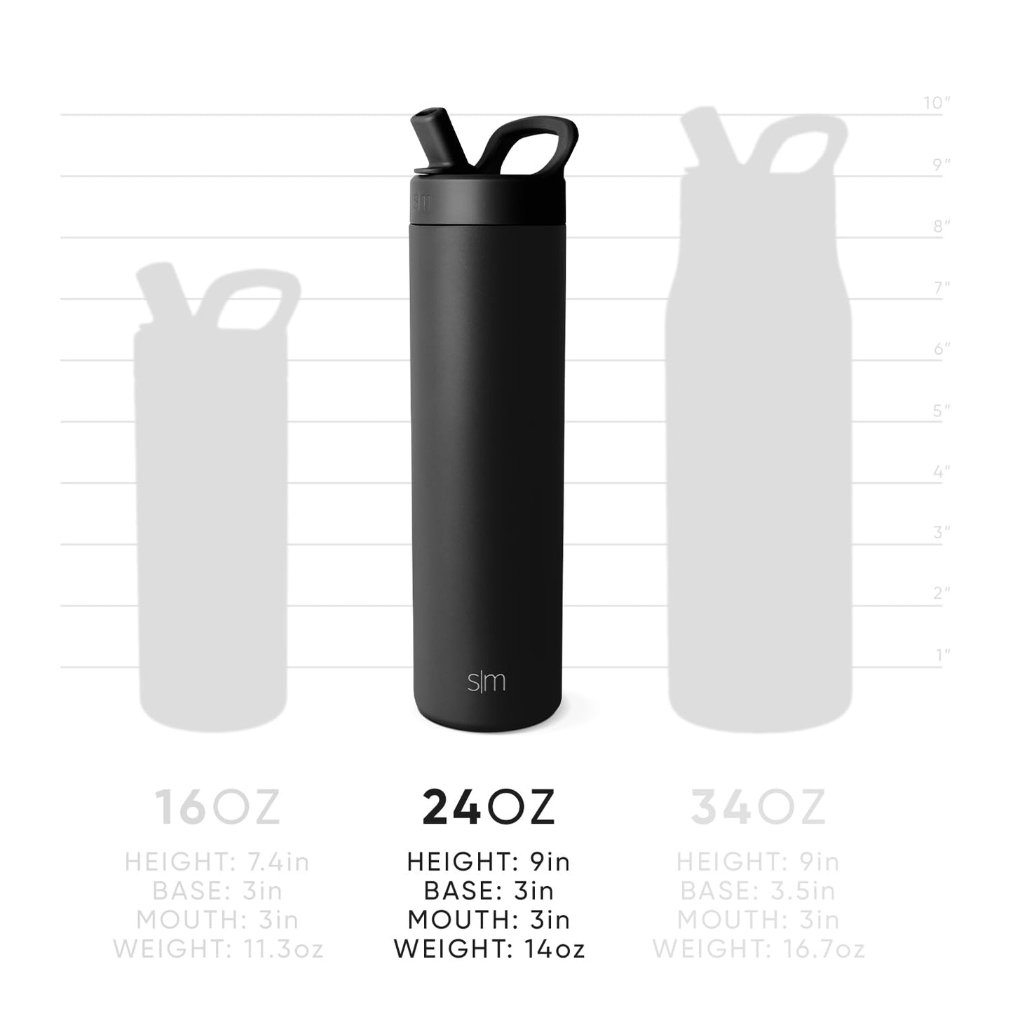 Botella de Agua Simple Modern Raspberry Vibes Termo Acero Inoxidable Aislado a Prueba de Fugas para Viaje y Deportes