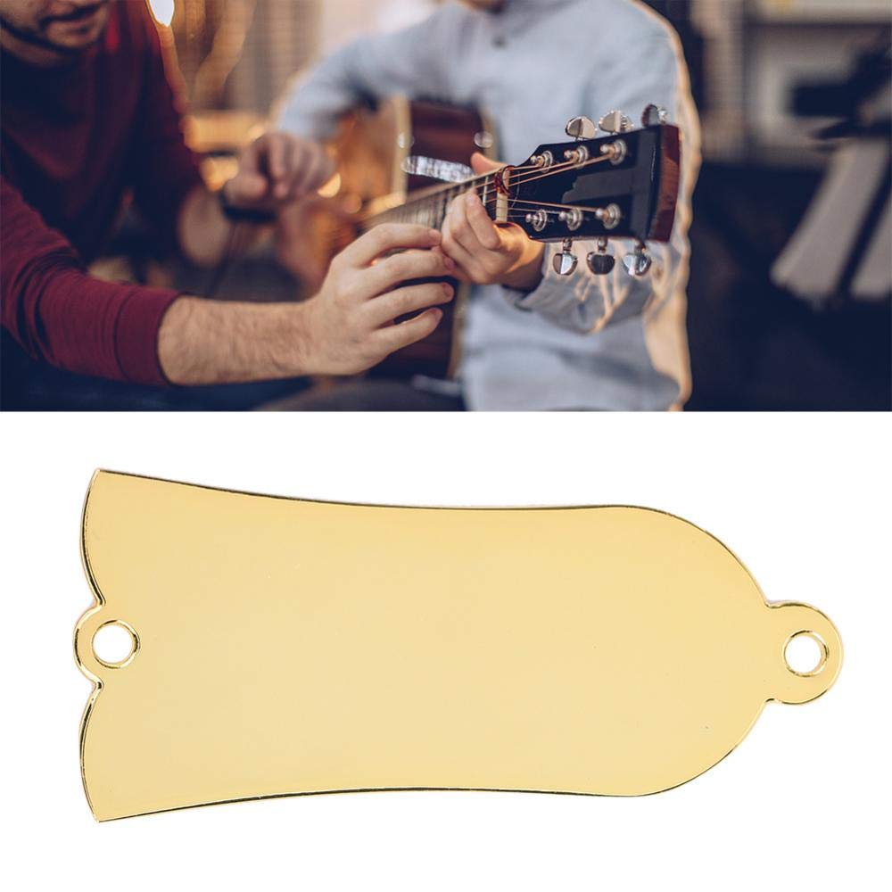 Guitarra Truss Rod Cover,Cubierta de Varilla de Armadura de Metal en Forma de Campana Guitarra Truss Rod Cover 2 Agujeros con Tornillos para Parte de Reemplazo de Bajos de Guitarra(Oro)