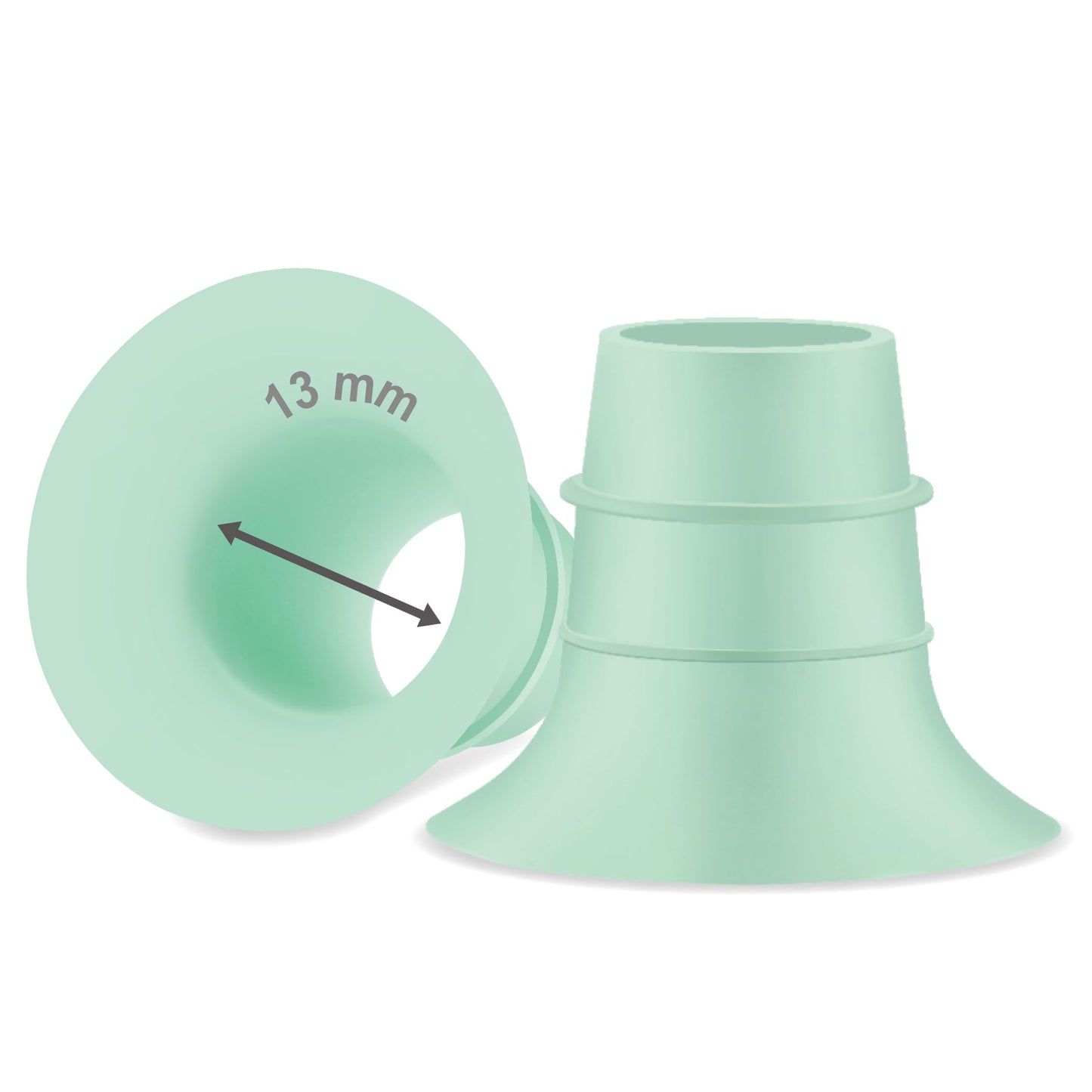 Maymom inserto de Embudo de 13 mm (verde) compatible con Elvie Single/Double Electric, copa portátil Elvie Stride de 24 mm, compatible con Medela PersonalFit Flex Shield, no es pieza de repuesto original de la bomba.