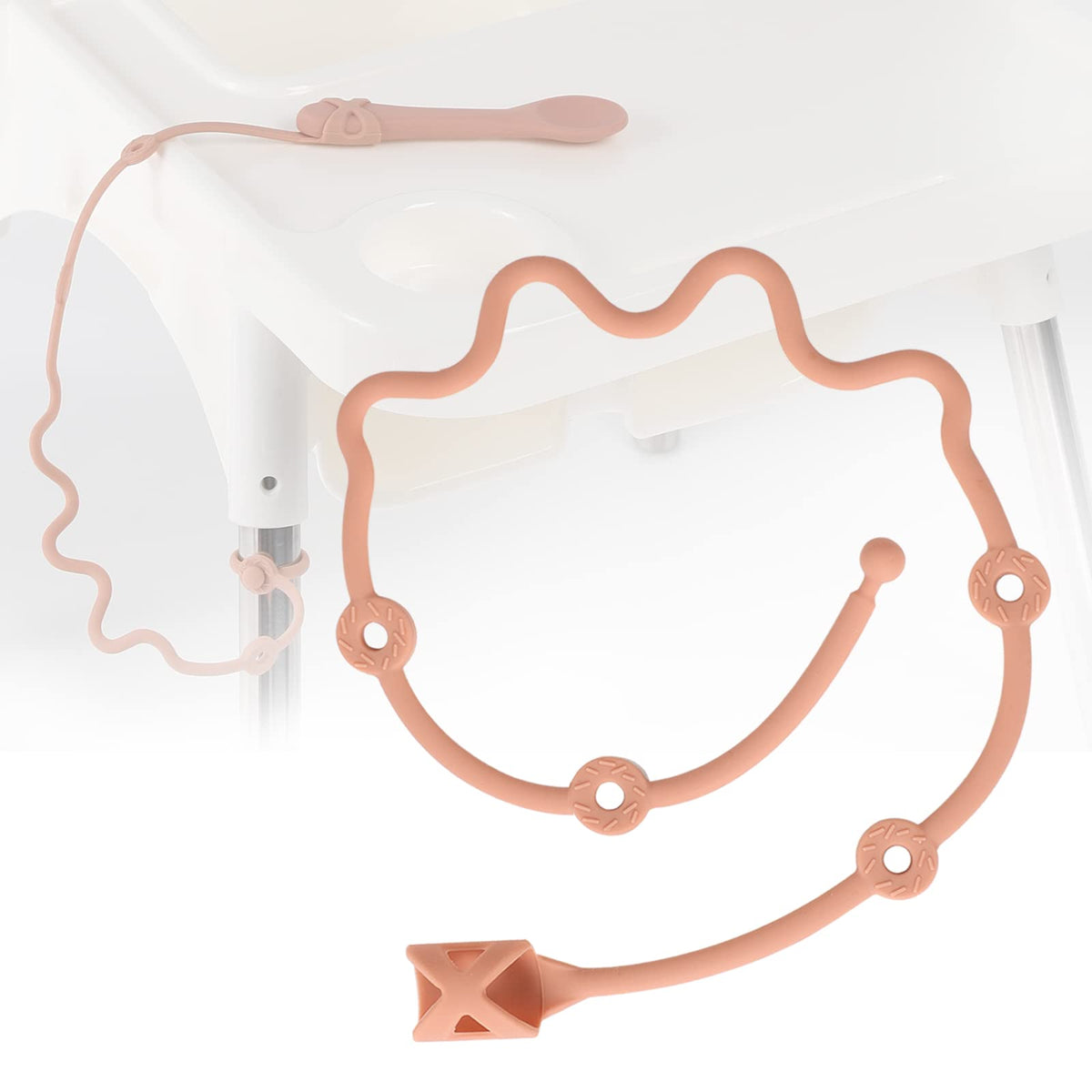 Cucharas para autoalimentación de bebé, SMAutoLife, para niños de 6 meses, juego de utensilios para niños pequeños con correa de silicona de grado alimenticio para mantener el tenedor y la cuchara