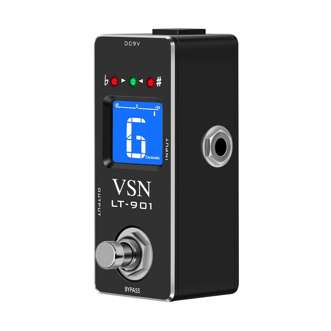 VSN Tuner Pedal,Guitar Chromatic Tuner Pedal for High Precision ± 1 Cent with Pitch Indicator for Electric Guitar and Bass True Bypass LT-901