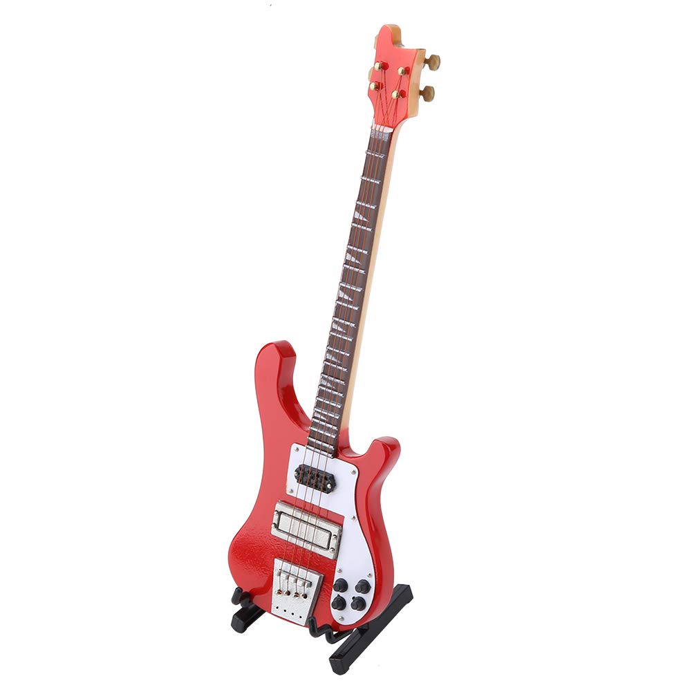 Guitarra Eléctrica Miniatura Réplica de Bajo Eléctrico en Miniatura para Amantes de la Guitarra Colección de Decoración de Instrumentos Musicales - Modelo de para Coleccionistas y