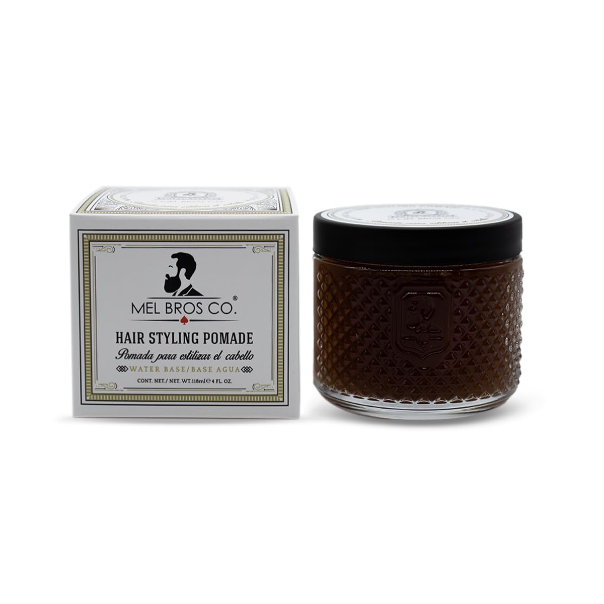 MEL BROS CO. - ROYAL BARBER, Hair Styling Pomade - Pomada para estilizar el Cabello (4 oz / 118 ml, Base Agua)