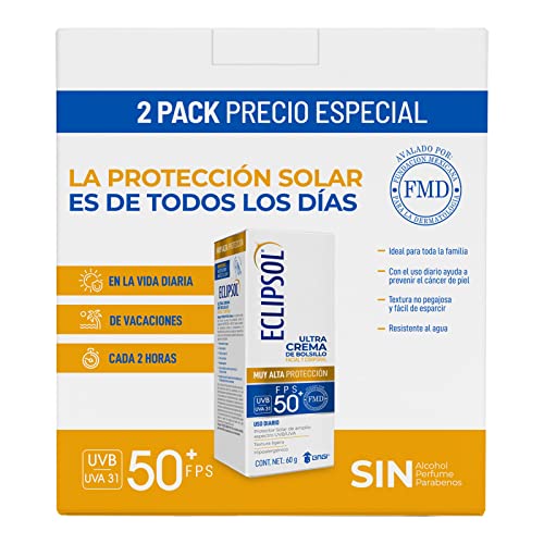 Crema Protector Solar Eclipsol FPS50+ Ultra Ligera Hipoalergénica Resistente al Agua para Toda la Familia
