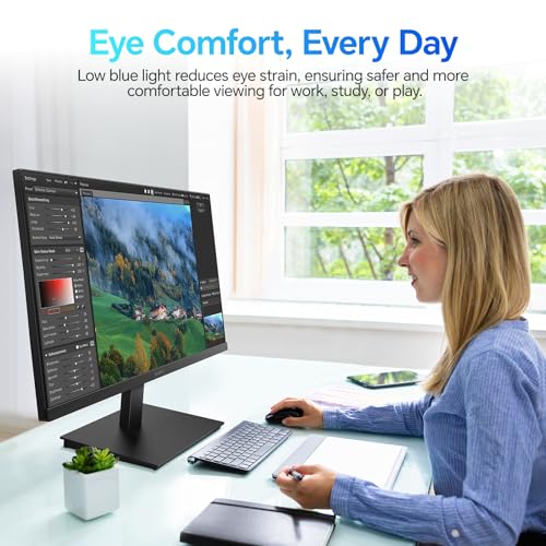 KOORUI 22 Inch Computer Monitor, FHD 1080P Desktop Display, 75HZ Ultra Thin Bezel/Eye Care/Ergonomic Tilt, HDMI VGA Ports LED Monitor for PC, VESA Mounting