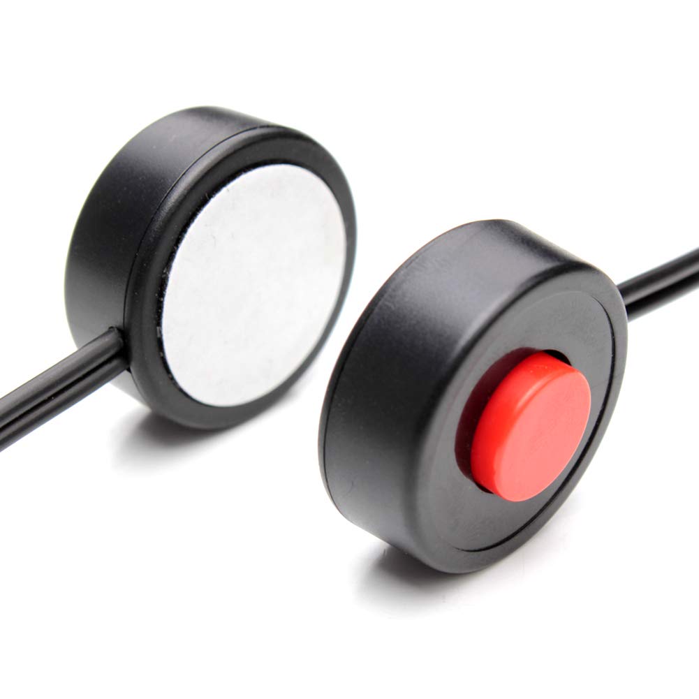 Botón de Bocina FARBIN Rojo con Tapa e Interruptor Redondo de 3 Metros para Bricolaje Electrónico