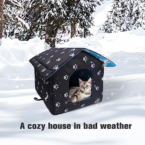 Arquiel - Casas para gatos al aire última intervensión, casa impermeable para perros, refugio para gatos callejeros, casa de invierno cálida y aislada para mascotas para gatos y cachorros a prueba de intemperie (18 x 17 x 16 pulgadas)