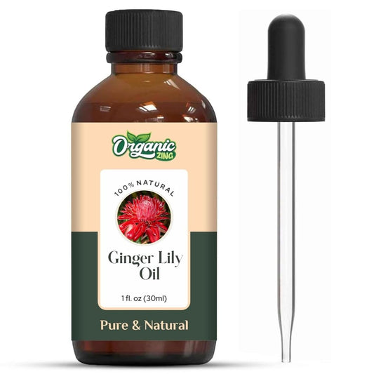 Organic Zing Ginger Lily (Hedychium coronarium) Oil | Pure & Natural Essential Oil for Skincare, Hair Care, Aroma and Diffusers- 30ml/1.01fl oz
