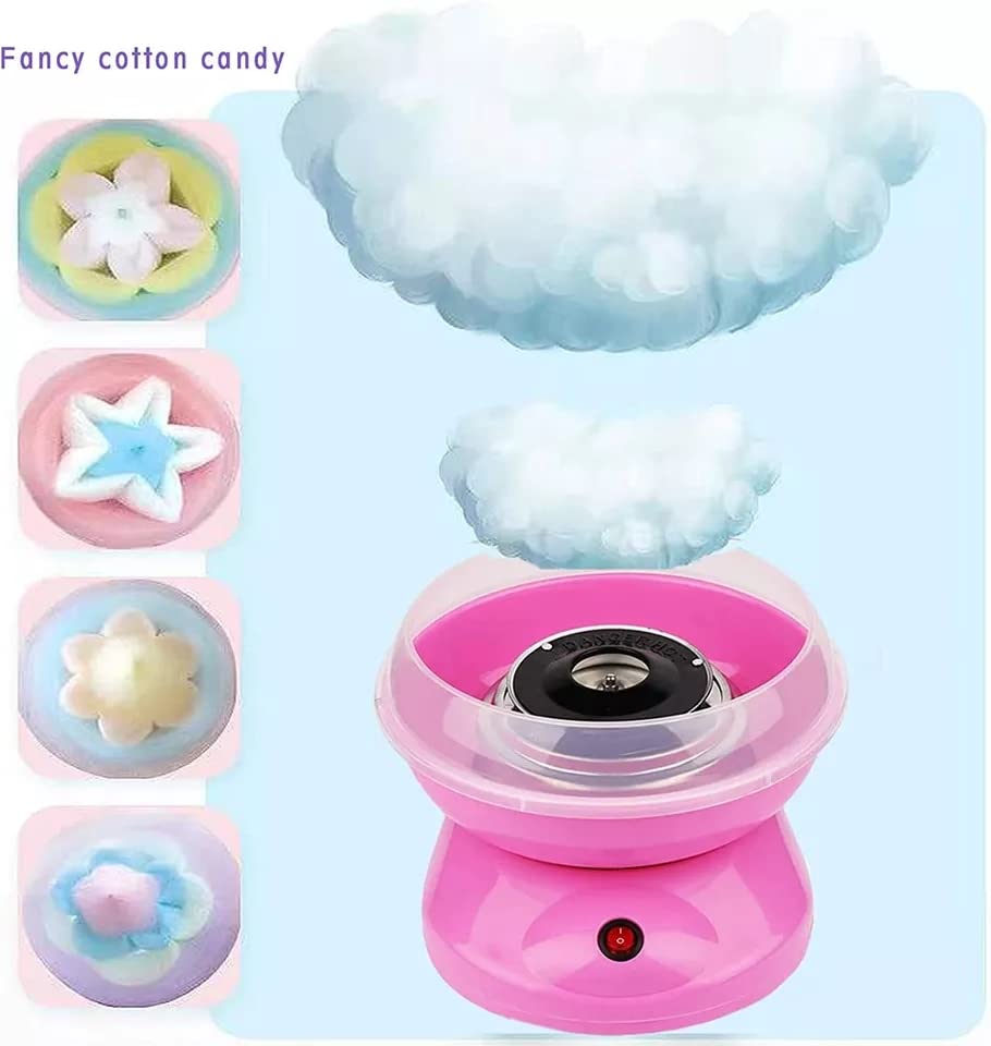 Máquina de algodón de azucar, regalo para niños, máquina de azúcar para hacer hilo de azúcar, ideal para regalo fiestas en casa, cine y regalo de cumpleaños (Rosa)