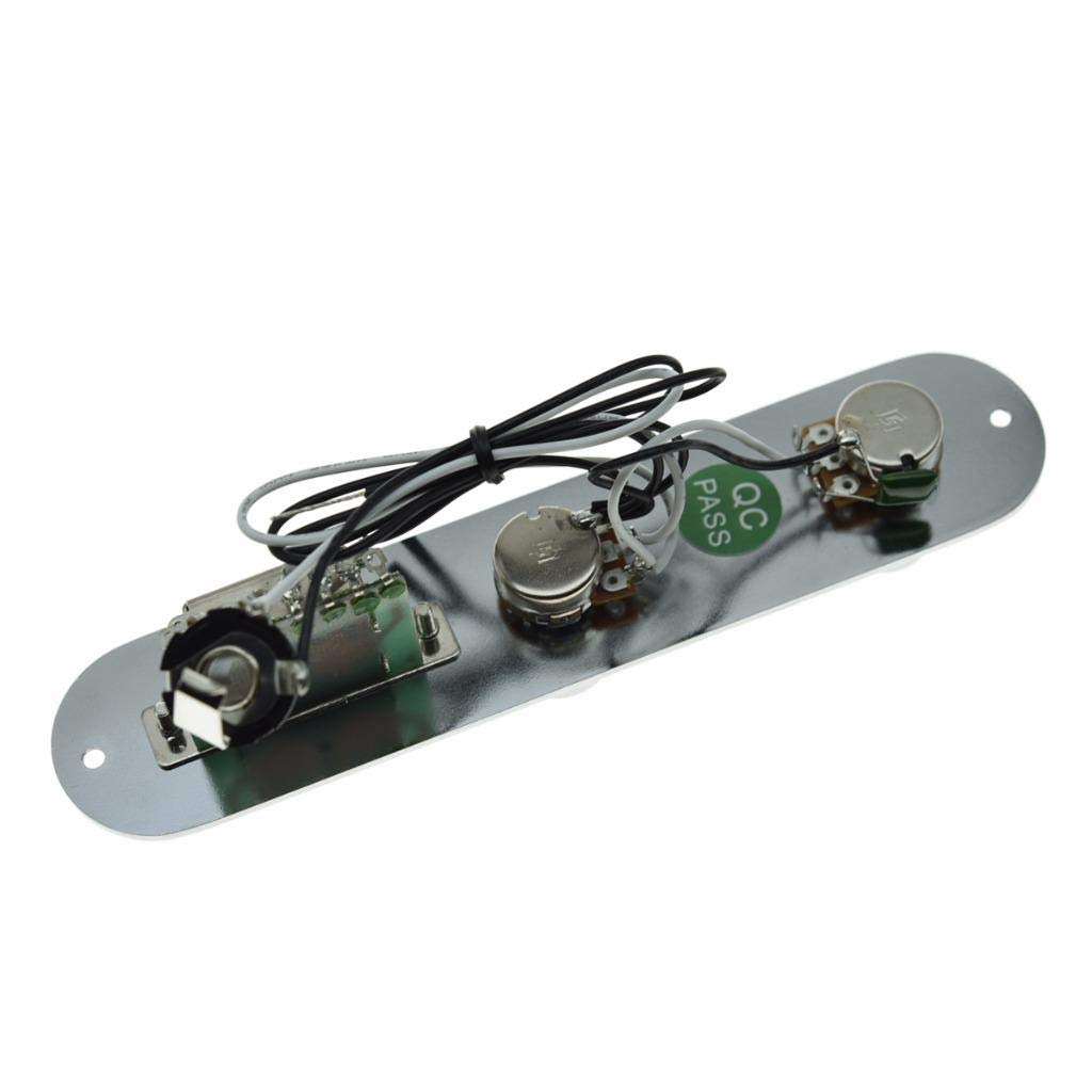 Dopro - Placa de control precableada de 3 vías con arnés de cableado para guitarras Fender Tele/Telecaster cromado