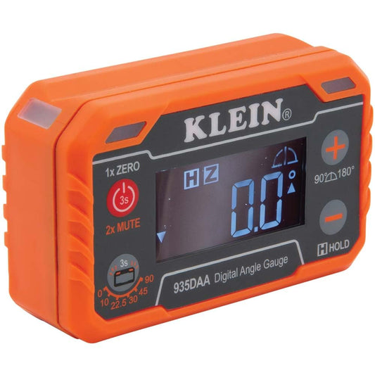 Klein Tools 935DAA Medidor electrónico digital de nivel y ángulo, alerta de ángulo LED, medición y ajuste de ángulos, rangos de 0-90 y 0-180 grados