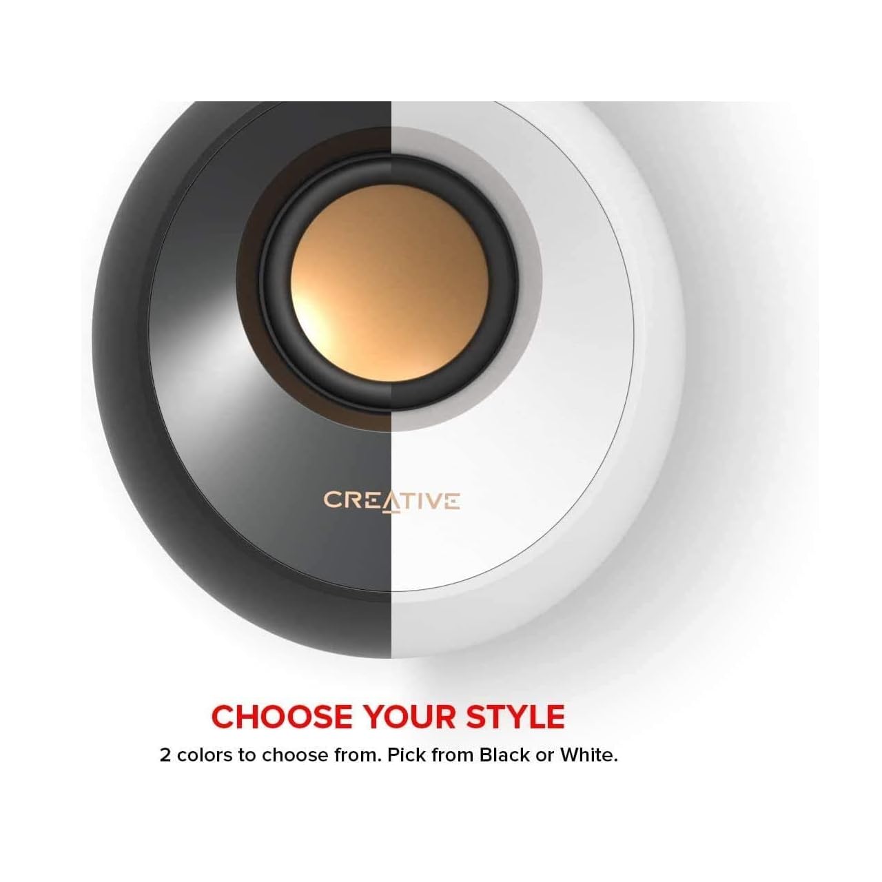 Creative Pebble Modern 2.0 Sistema de Altavoces de Escritorio Alimentado por USB, Negro