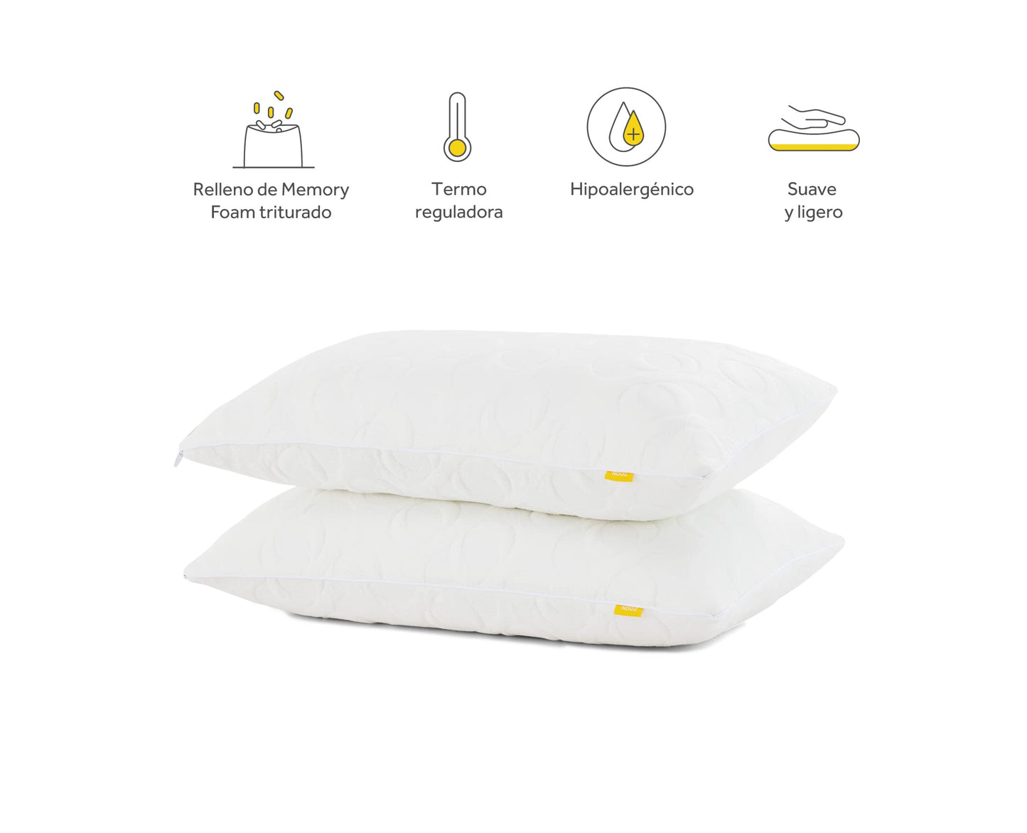 Almohadas de Memory Foam Nooz Estándar Pack de 2