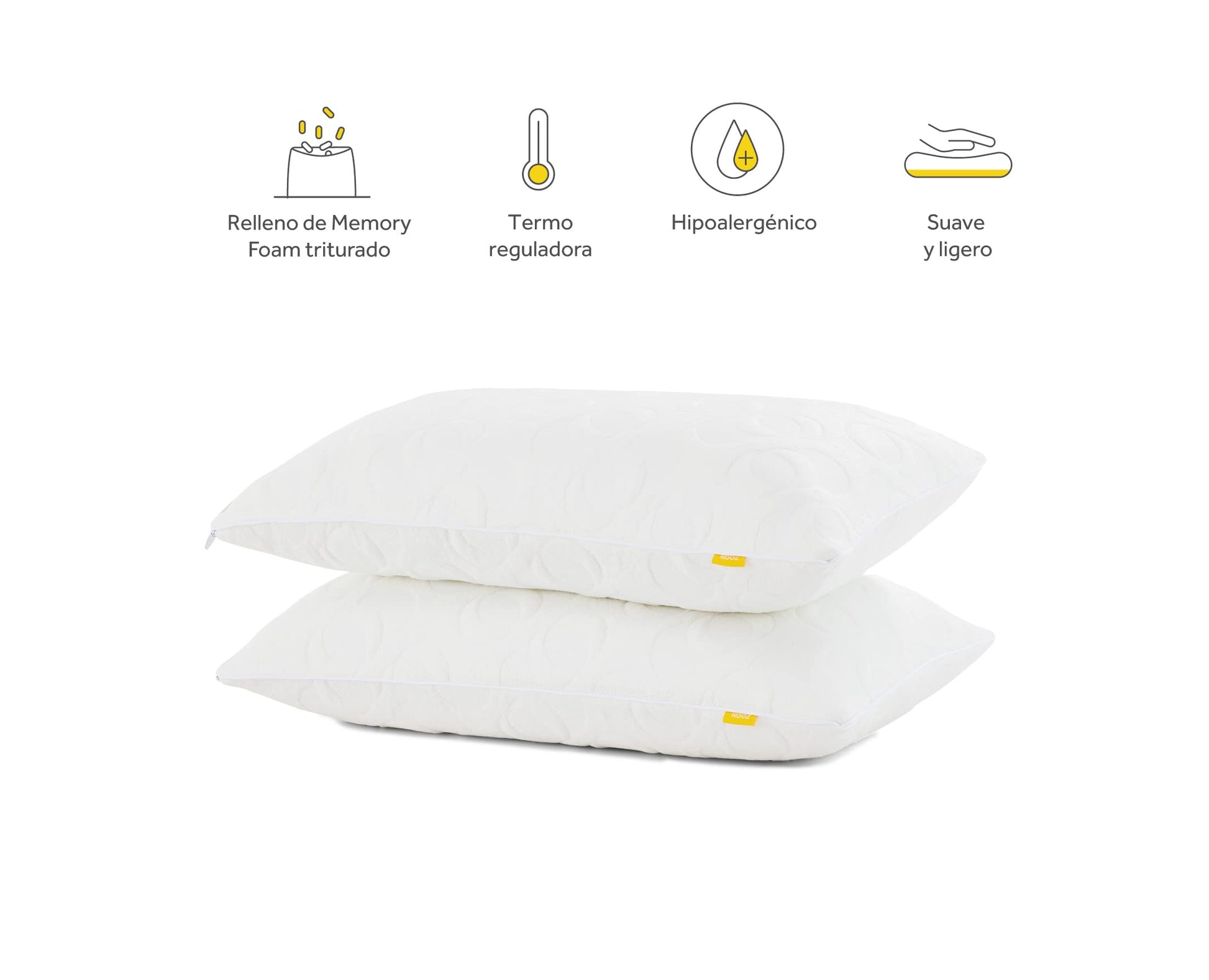 Almohadas de Memory Foam Nooz Estándar Pack de 2
