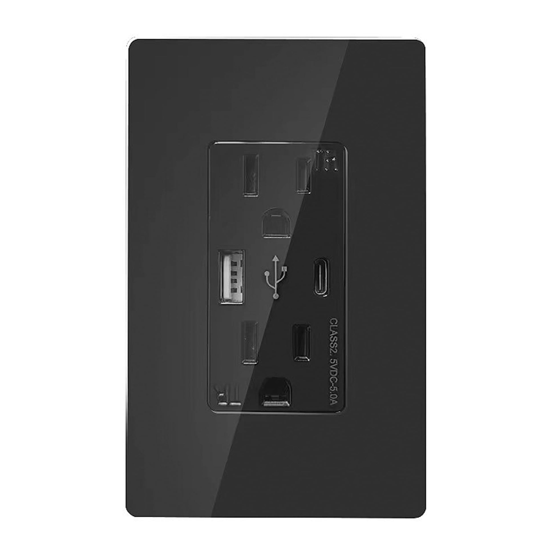 KELEK Contacto Duplex con Salida USB-A y USB-C (Negro)