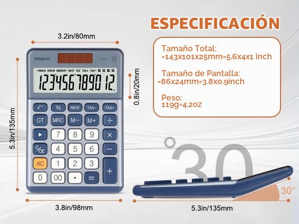 Calculadora de Escritorio Pendancy Negra con Pantalla LCD de 12 Dígitos y Energía Solar para Contabilidad