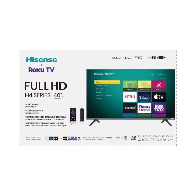 Hisense Television de 40 Pulgadas Class Serie H4 2K FHD LED LCD Smart TV con Frecuencia de actualización 60 Hz Modo de Juego Funciona con Google Assistant y Alexa 40H4030F1 (Reacondicionado)