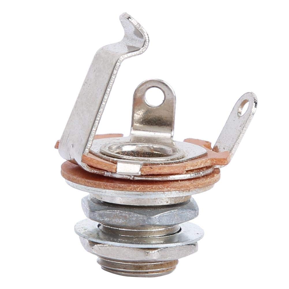 10 piezas 6,35 mm entrada de guitarra salida jack estéreo mono jack toma cilindro reemplazo para guitarra acústica bajo eléctrico