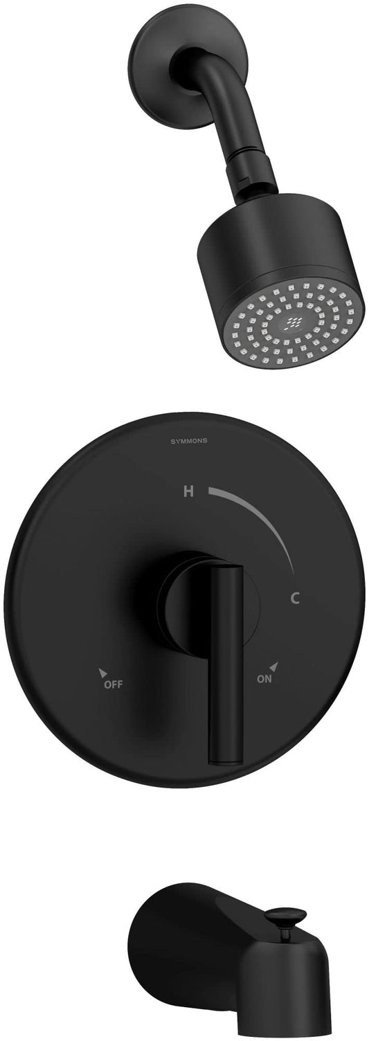 Grifo de Ducha y Bañera Symmons Negro Mate con Tapón de Latón 1.5 GPM