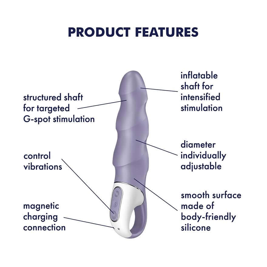 Vibrador Satisfyer Air Pump Negro con Diámetro Ajustable y 12 Programas para Mujer