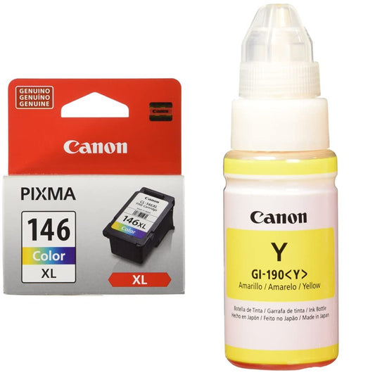 Canon Cartucho de Tinta PIXMA CL-146 XL de Color + CARCNN4730 Tanque de Tinta, Amarillo