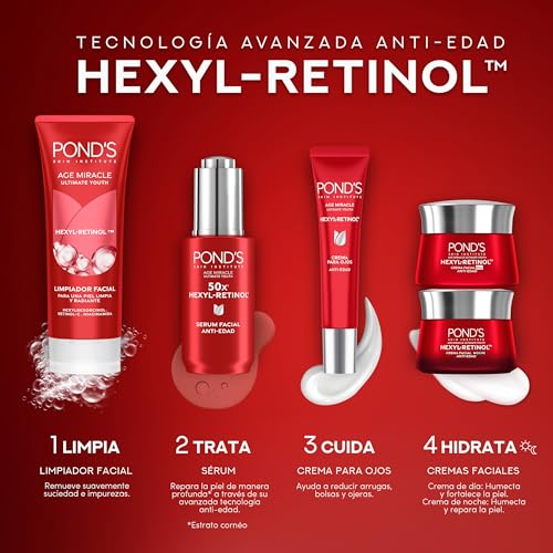 POND'S Age Miracle rutina completa de 5 pasos con HEXYL-RETINOL