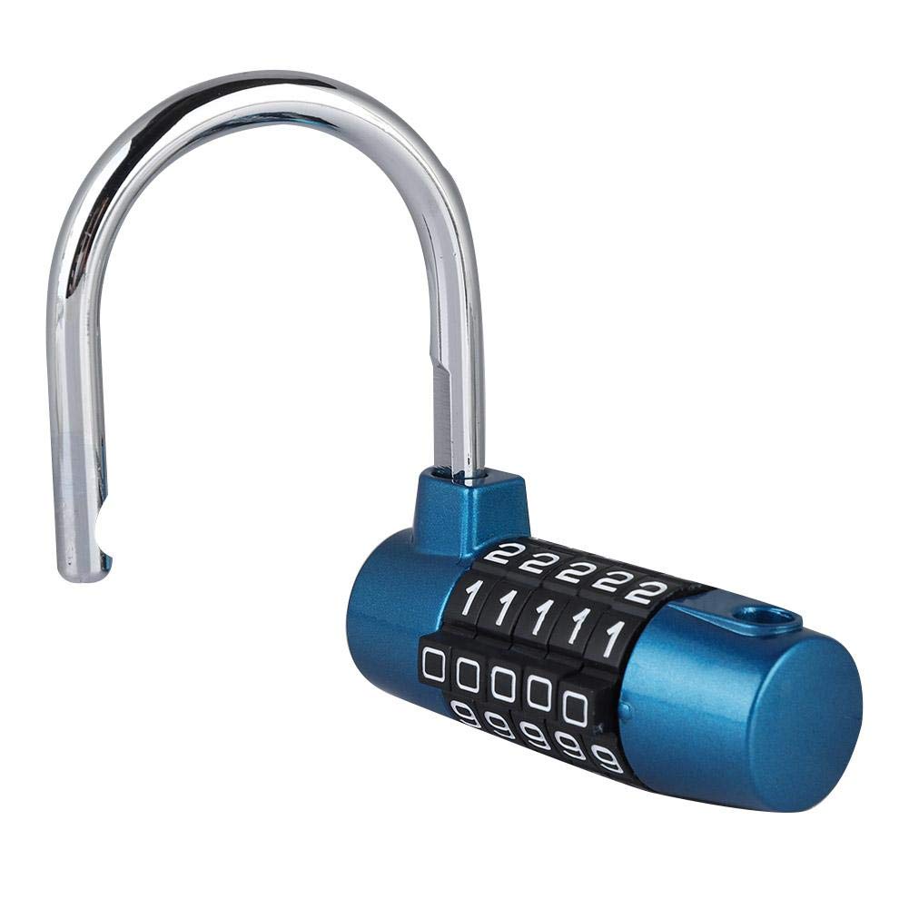 Candado de 5 dígitos, Cerradura de casillero Aleación de zinc, U forma de Cerradura Combinación de Puerta Maleta para gimnasio, Escuela, Hogar, Oficina, Viajes, Gabinete, Bicicleta(azul)