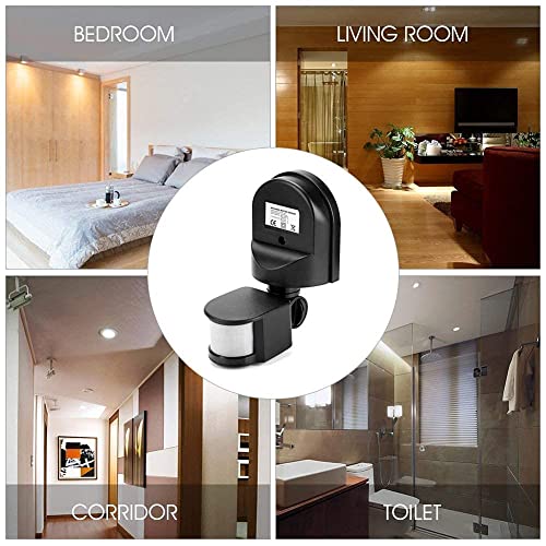 FTVOGUE 110V-240V Ajustable,Ferreter¨ªa para Puertas de Garaje Sensores Cuerpo PIR Sensor de Movimiento Sensor de Infrarrojos Sensor de Movimiento Interruptor de luz Interruptor de luz Bombilla(02)